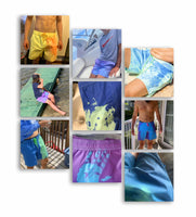 customer photos of color changing swim trunks