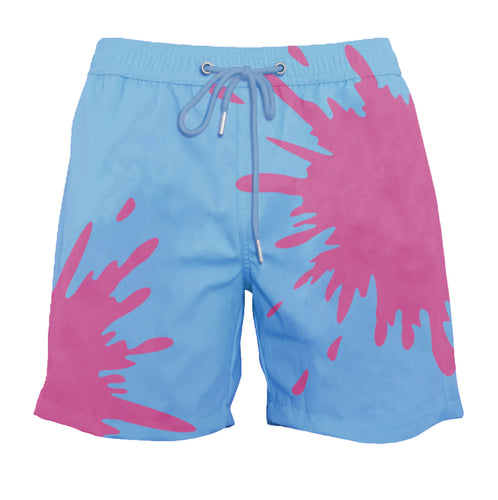 Blue to Red Color-Changing Swim Trunks